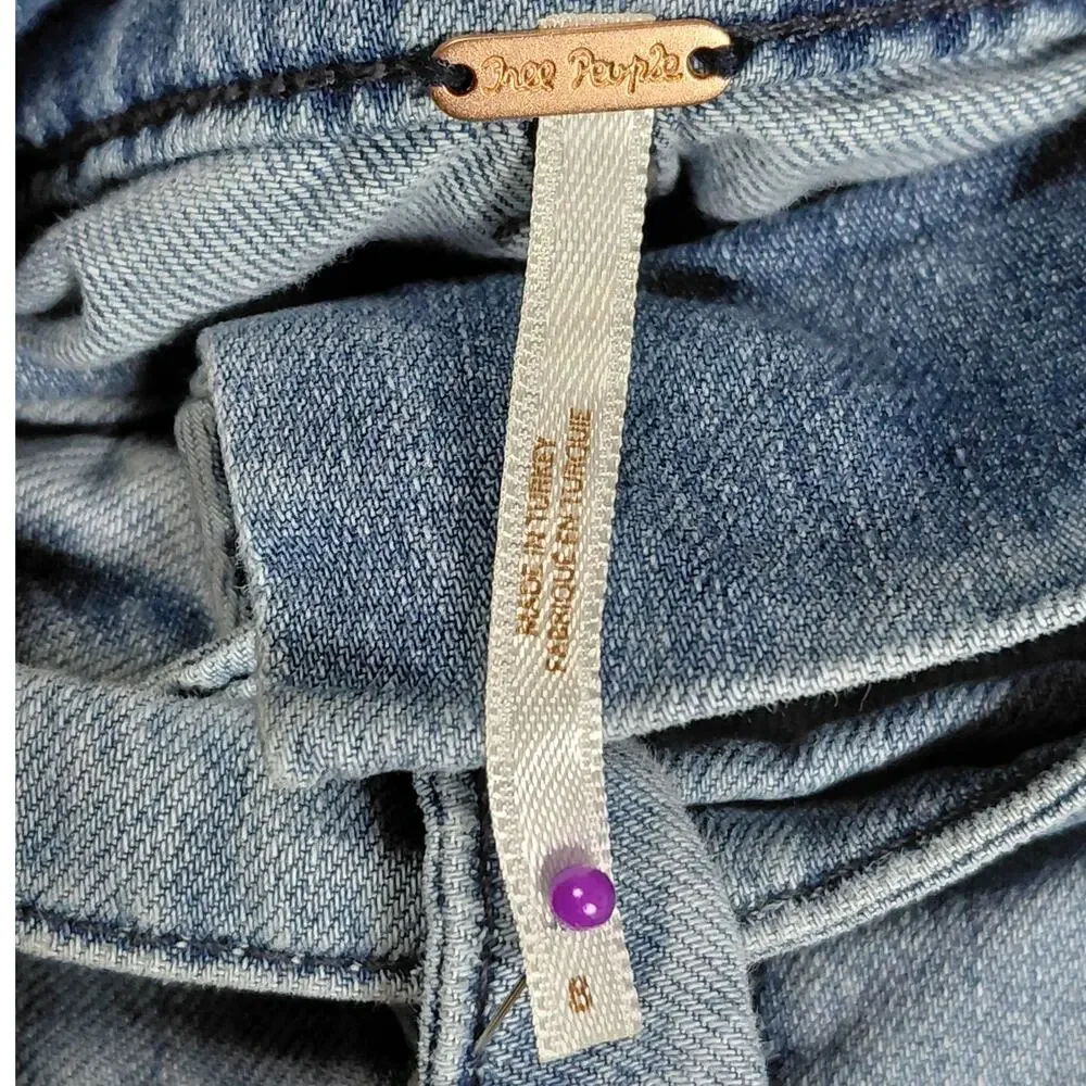 Free People Blue Mini Denim Casual Skirt Women Size 8